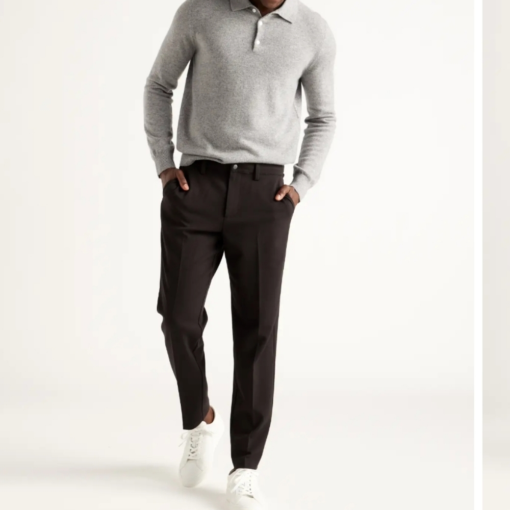 Quince Ultra Stretch Smart Chinos,  Black or Dark Gray Or Khaki Dress Pants - Picture 3 of 15